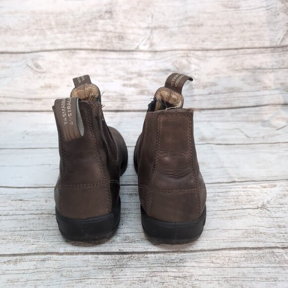 Blundstone Brown Leather Slip On Chelsea Boots Size AU 5 - Picture 4 of 10